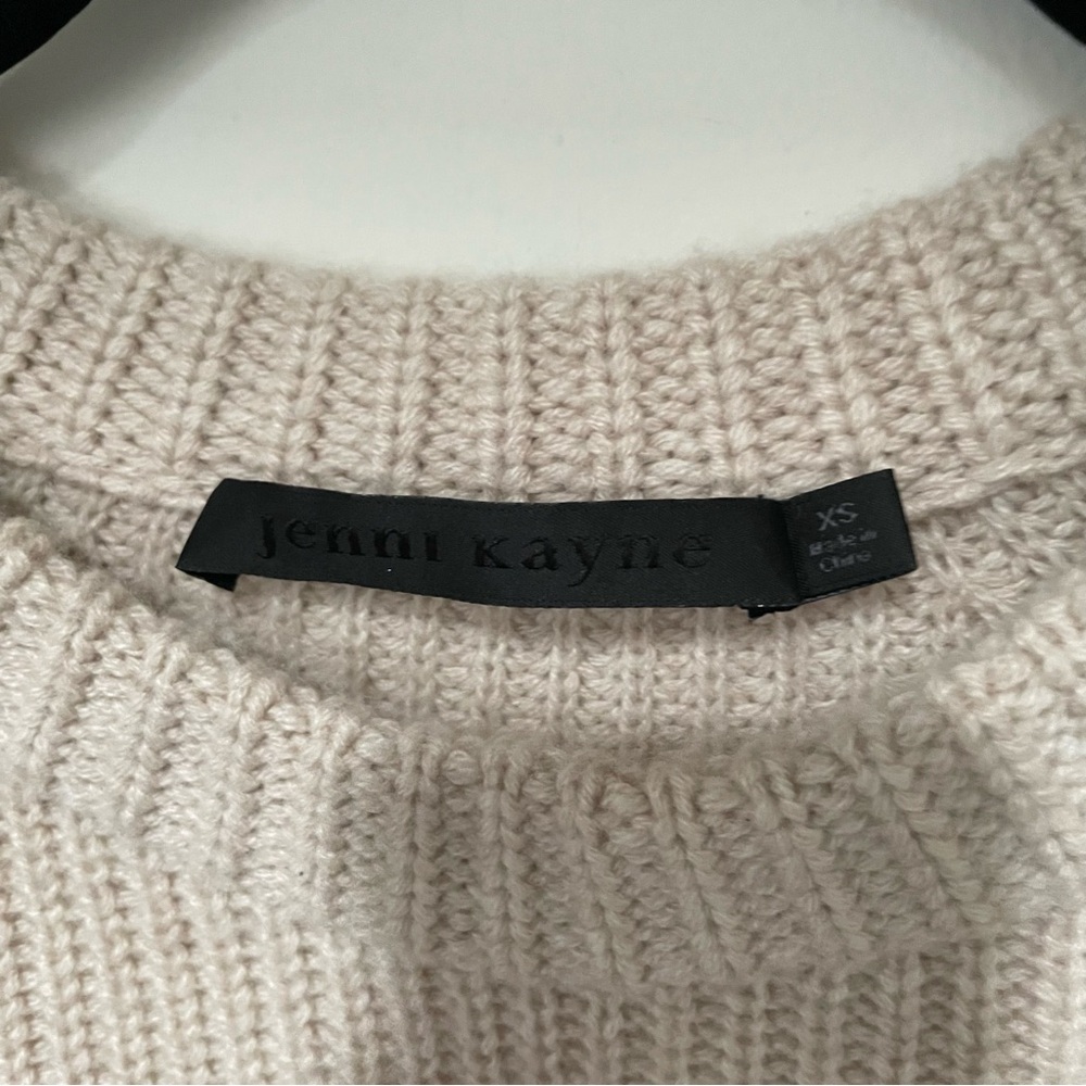 Jenni Kayne Fisherman 100% Cashmere Crewneck Sweater XS Oatmeal - Picture 4 of 6